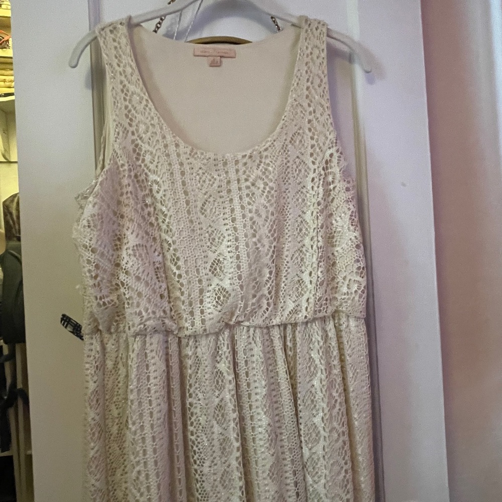 Cream colored lace maxi dress